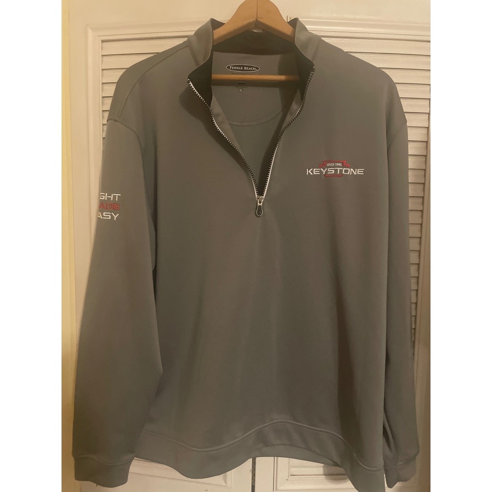 Pebble Beach Performance Keystone Golf Pullover Gray XL Quarter Zip Mens